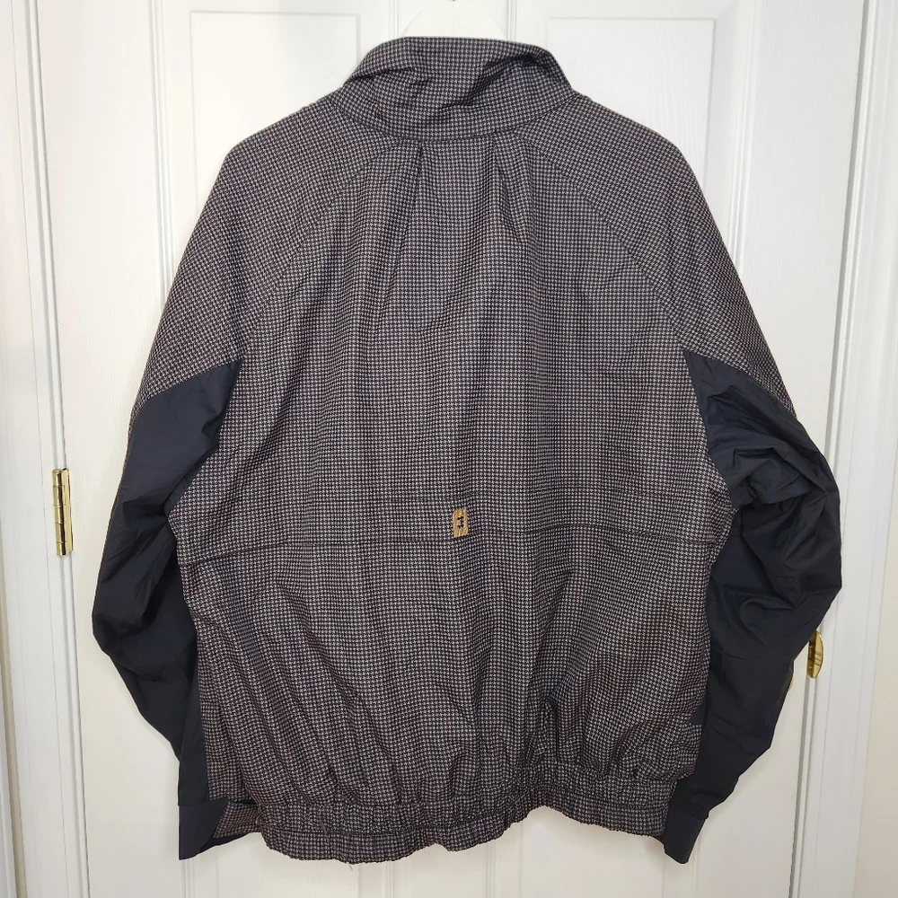 Men's DryJoys By FootJoy Houndstooth Black Beige Rain Golf Jacket Size Large - Picture 11 of 14